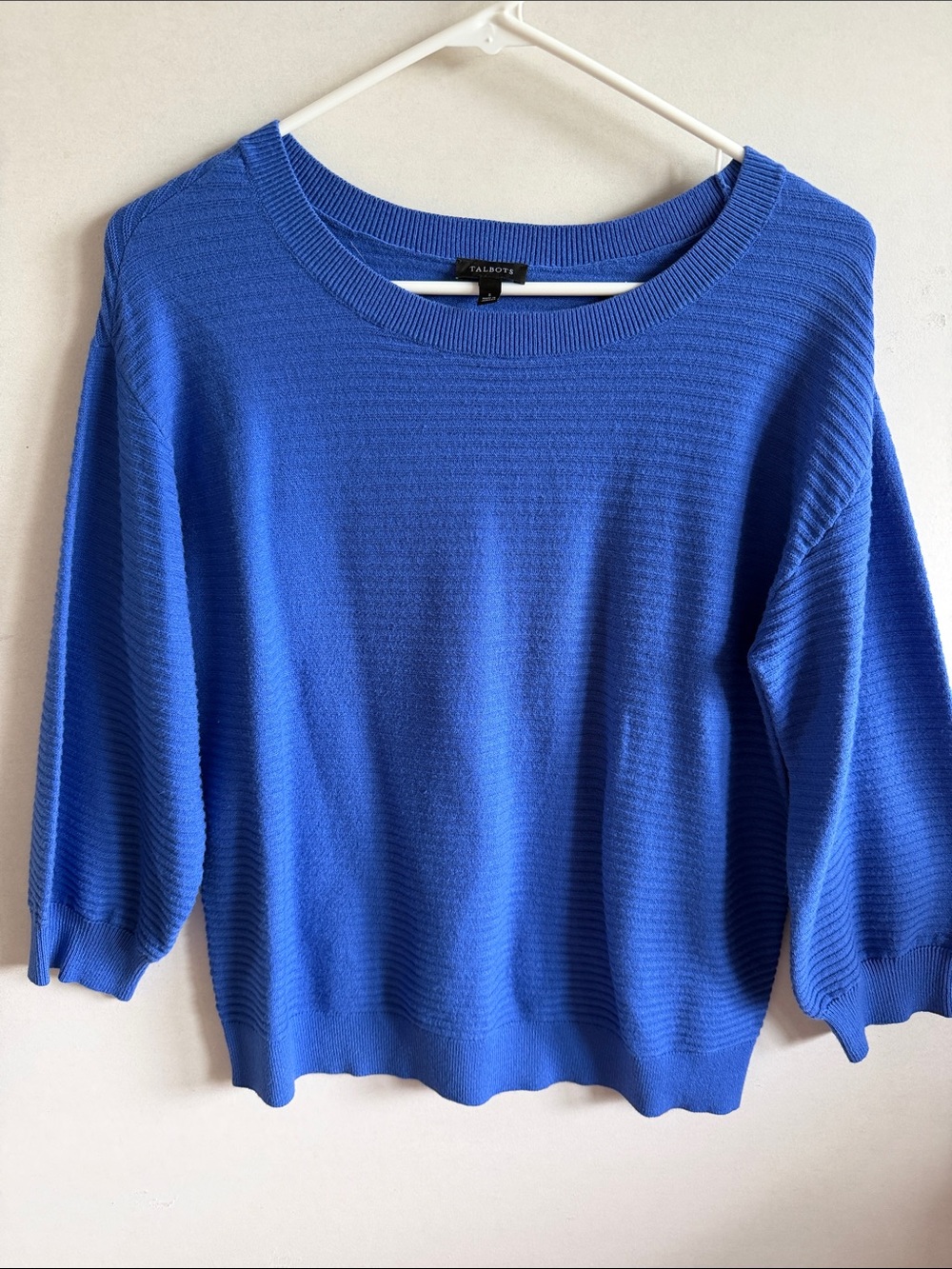 Talbots Bright Blue Women's Lightweight Scoop-Neck Sweater